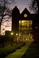The Science Building at night. 