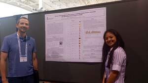 spence and student at research day