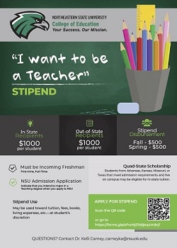 information regarding the i want to be a teacher stipend in an image format that is linked to a form for informaiton