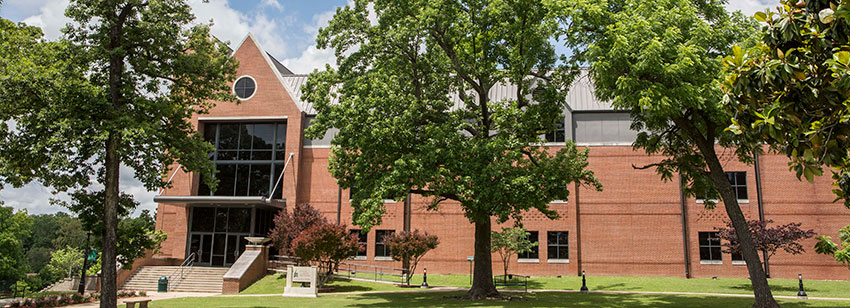 NSU math & science building south entrance view 