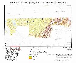 nsu geography student created map of arkansas stream quality